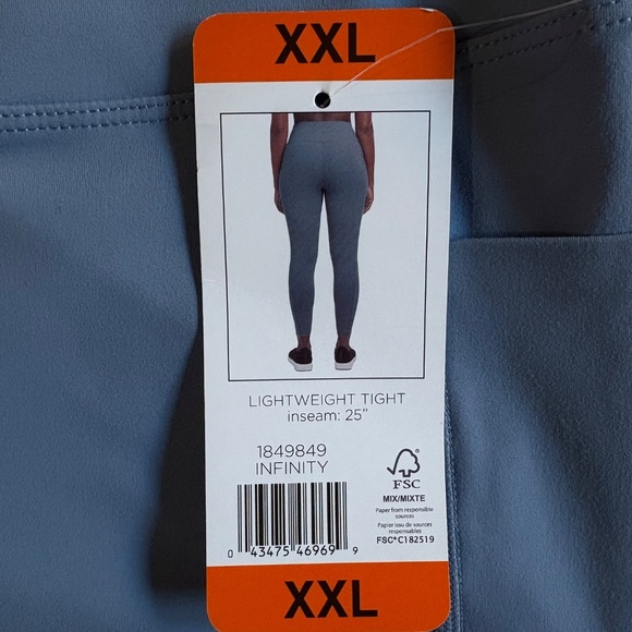 Danskin Women's Lightweight Tights Leggings, Pockets, Blue, XXL NWT - Picture 5 of 16